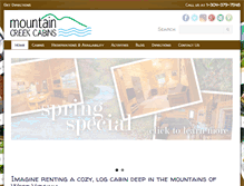 Tablet Screenshot of mountaincreekcabins.com